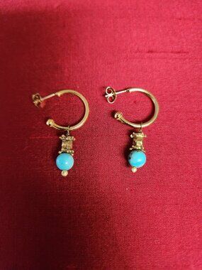 Ceylonese Turquoise Gold-plated Earrings – Metropolitan Museum of Art